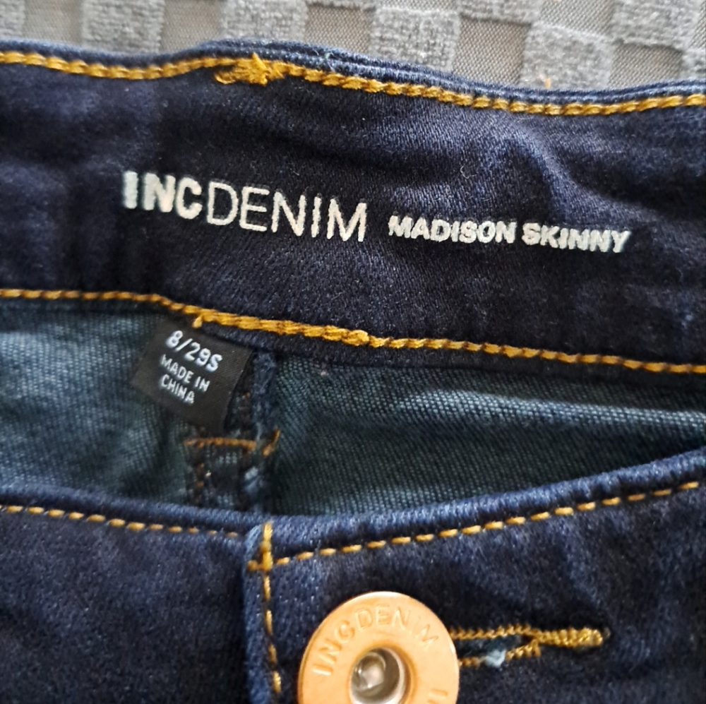 INC Denim Petite Mid Rise Madison Skinny Jeans Women's Wash sz in pics